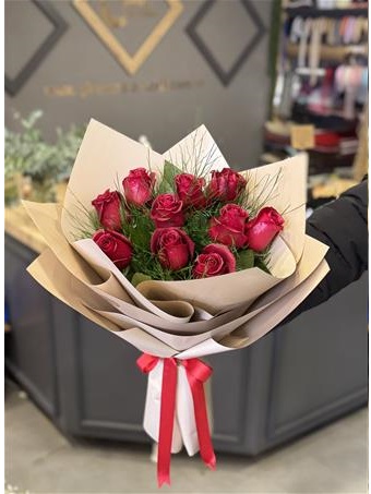10 Kırmızı Gül Buket 
