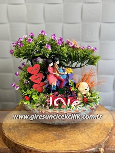 Yapay Aşk Bahçesi Işıklı Pembe 