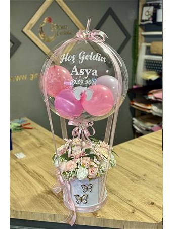 Yapay Çiçekli Balon Kutusu